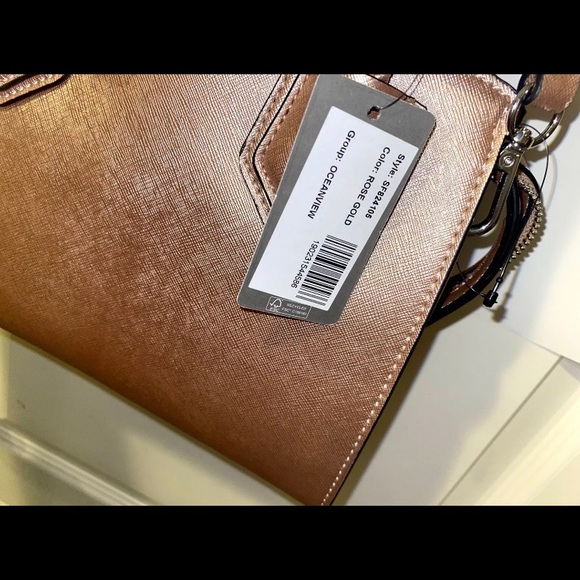 New Rose Gold GUESS Purse Satchel Hand Bag NWT Crossbody Ocean View SF824105 - Picture 8 of 9